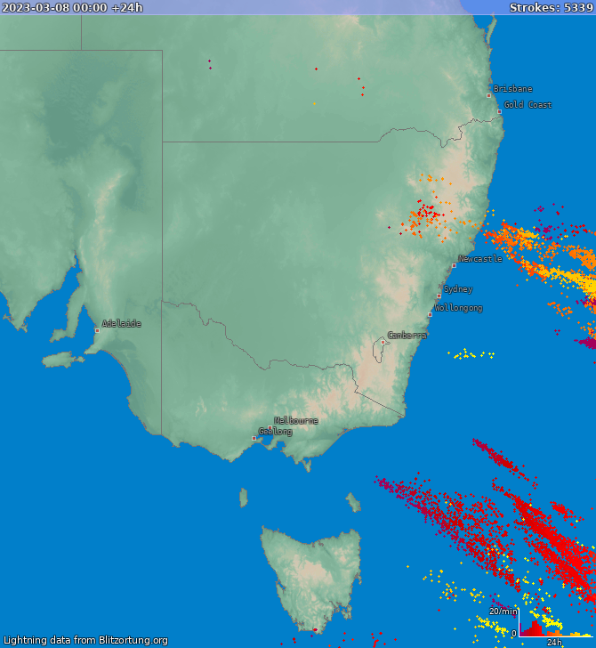 Blitzkarte New South Wales 09.03.2023