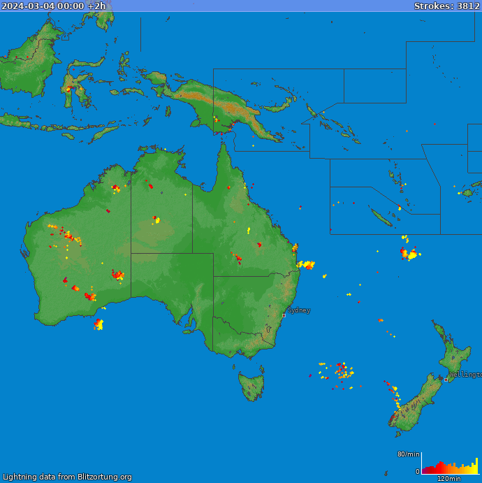 Lightning map Oceania 2024-03-04 (Animation)