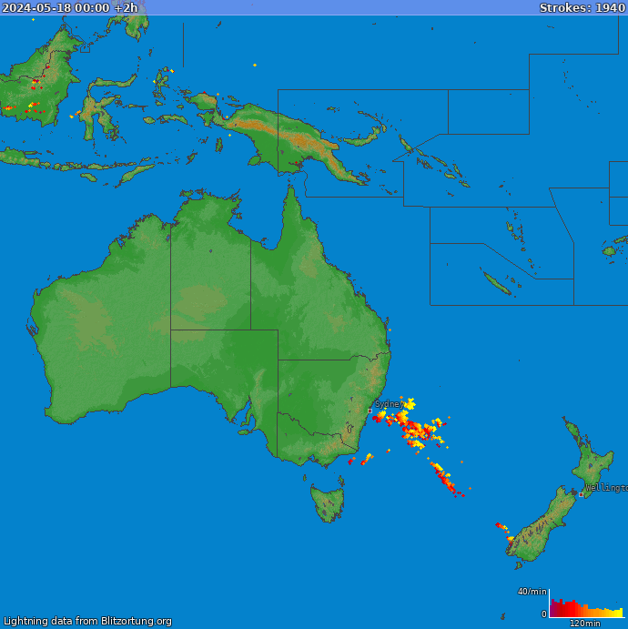 Carte de la foudre Oceania 18/05/2024 (Animation)