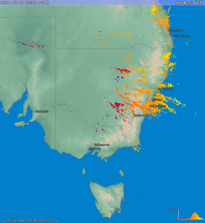 Blitzkarte New South Wales 02.12.2024