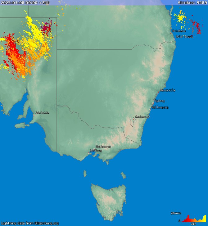 Salamakartta New South Wales 2025-03-09