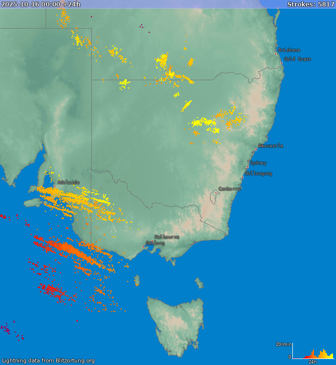 Blitzkarte New South Wales 17.10.2025
