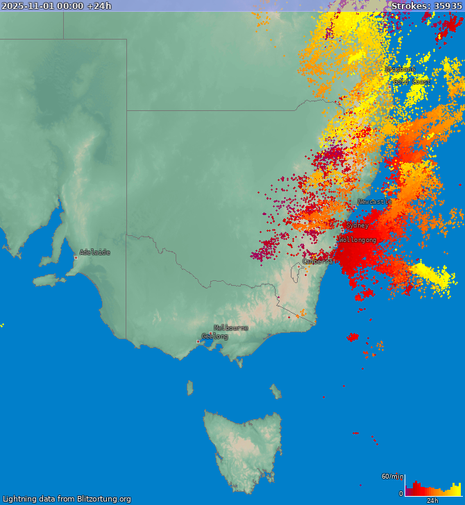 Blixtkarta New South Wales 2025-11-02