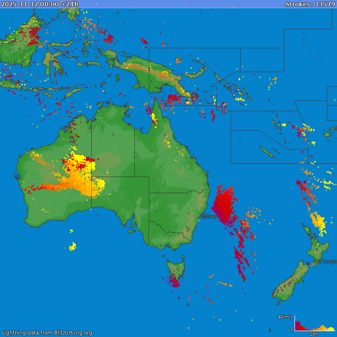 Zibens karte Okeānija 2025.11.13