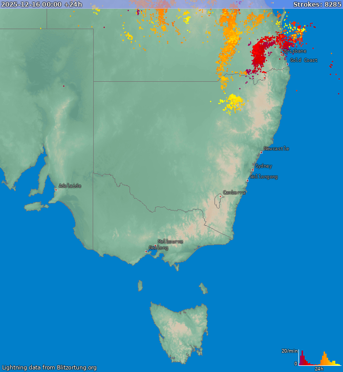Blixtkarta New South Wales 2025-12-17