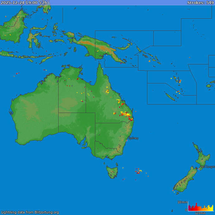 Lightning map Oceania 2025-12-24 (Animation)