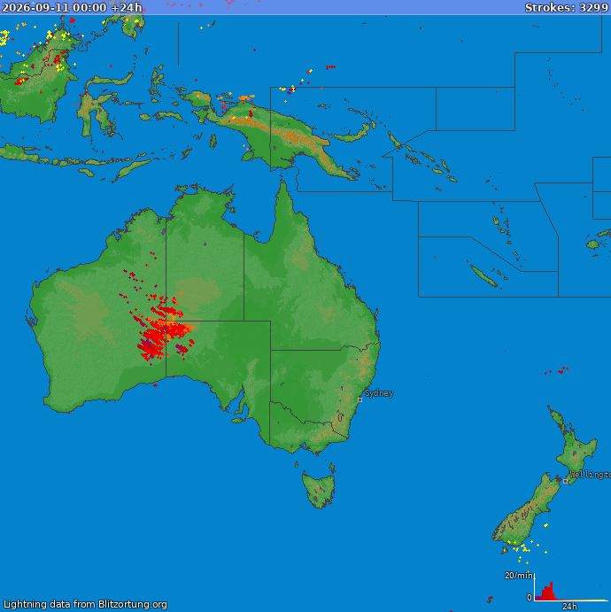 Lightning map Oceania 2026-09-12
