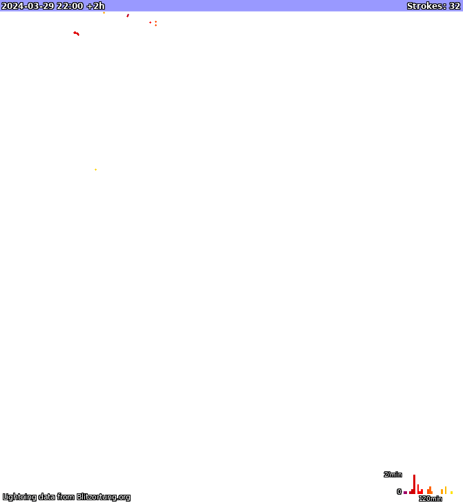 Mapa blesků New South Wales 30.03.2024 (Animace)