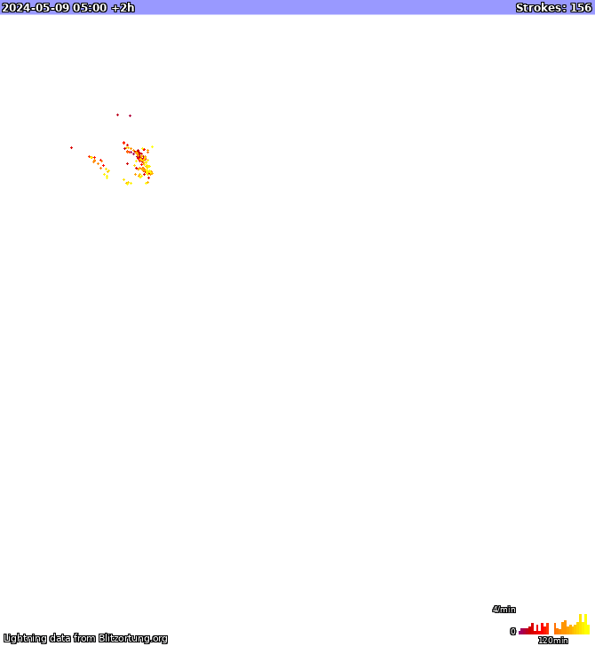 Mappa dei fulmini New South Wales 09.05.2024 (Animazione)