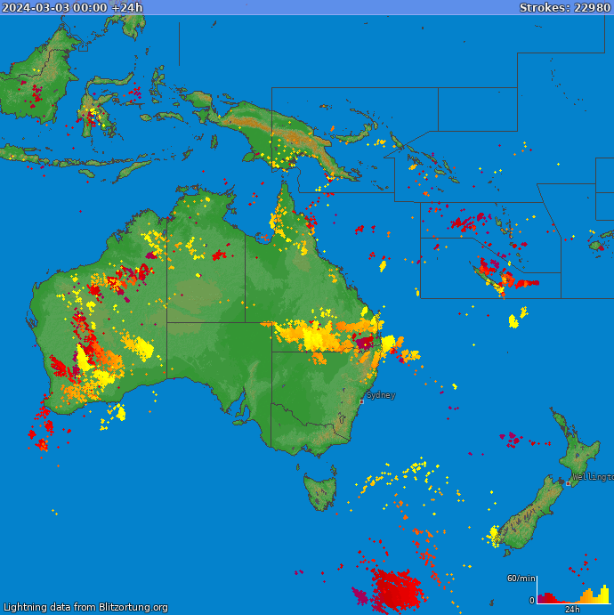Lightning map Oceania 2024-03-04